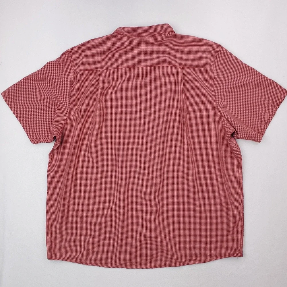 North Face Shirt Mens XXL Red Graph Check Button Up Short Sleeve Outdoor